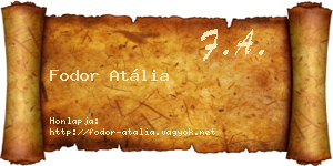 Fodor Atália névjegykártya